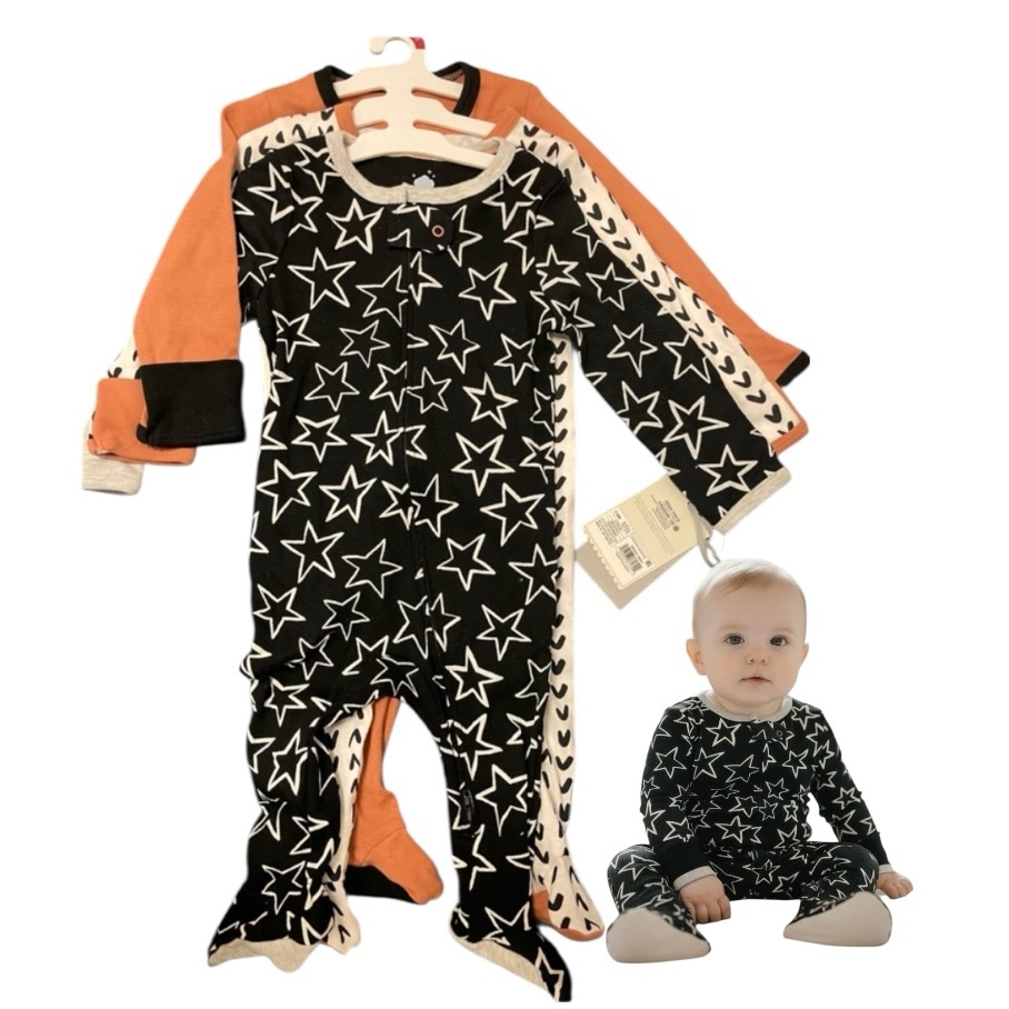 Nwt Onesies Footies 3 Piece Set Neutral Colors Unisex Size 3-6 Months